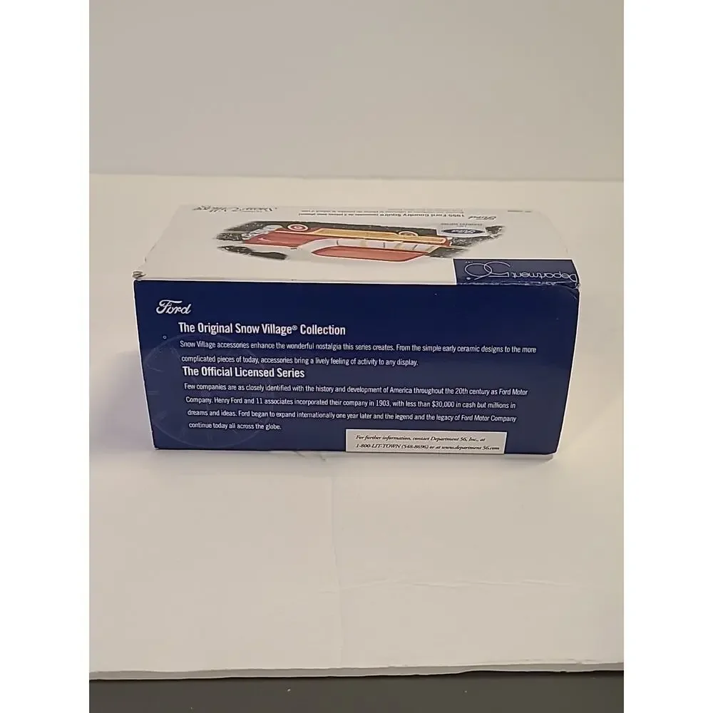 Dept. 56 1955 Ford Country Squire Red Station Wagon with Sign 54950 RETIRED RARE